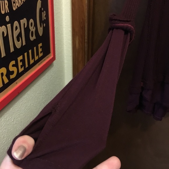 Free people soft athleisure top in maroon - Picture 4 of 6
